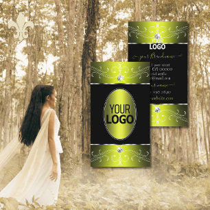 Luxe zwarte gele  Ornamenten met Logo Visitekaartje