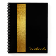 Luxe zwarte glitter notebook met goud