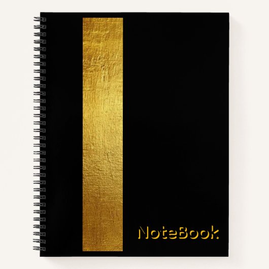 Luxe zwarte glitter notebook met goud notitieboek (Voorkant)