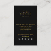 Luxe zwarte Gold QR-code sociale media Visitekaartje (Achterkant)