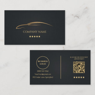 Luxe Zwarte Goud Elegante Autotransport Visitekaartje