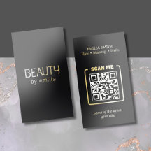 Luxe zwarte goud folie schoonheidssalon QR-code