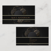 Luxe zwarte goudelegante jurist Visitekaartje (Voorkant / Achterkant)