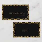 Luxe zwarte goudelegante jurist Visitekaartje (Voorkant / Achterkant)
