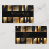 Luxe zwarte goudelegante jurist Visitekaartje (Voorkant / Achterkant)