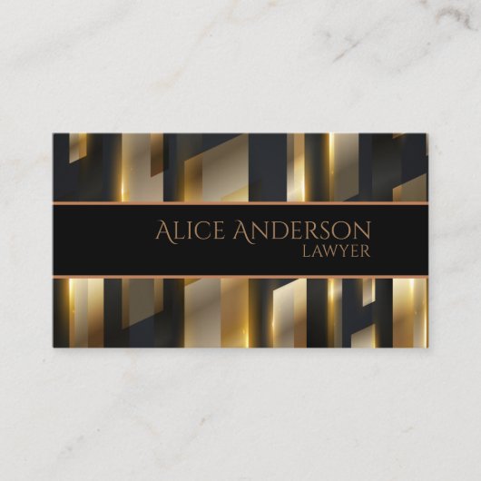Luxe zwarte goudelegante jurist Visitekaartje (Voorkant)