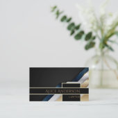 Luxe zwarte goudelegante jurist Visitekaartje (Staand voorkant)