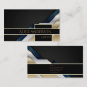 Luxe zwarte goudelegante jurist Visitekaartje (Voorkant / Achterkant)