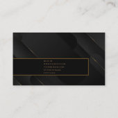 Luxe zwarte goudelegante jurist Visitekaartje (Achterkant)