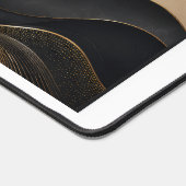 Luxe Zwarte Gouden Abstracte Golf Bureau Mat (Hoek)