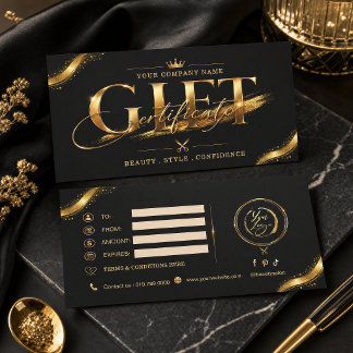 Luxe zwarte gouden cadeaubonset | Elegant