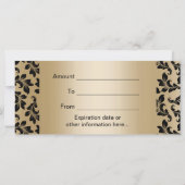 Luxe zwarte & gouden damast salon cadeaubewijzen (Achterkant)
