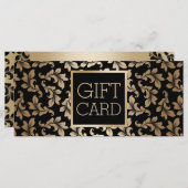 Luxe zwarte & gouden damast salon cadeaubewijzen (Voorkant / Achterkant)