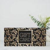 Luxe zwarte & gouden damast salon cadeaubonnen (Staand voorkant)