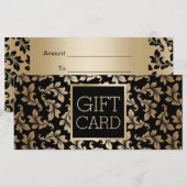 Luxe zwarte & gouden damast salon cadeaubonnen (Voorkant / Achterkant)
