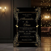 Luxe zwarte & gouden gepersonaliseerde uitnodiging