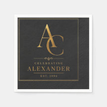 Luxe zwarte & gouden gepersonaliseerde verjaardags
