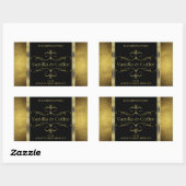 Luxe zwarte gouden Glitter-grenzen Productlabel Rechthoekige Sticker (Vel)