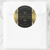 Luxe zwarte gouden Glitter-grenzen Productlabel Ronde Sticker (Tas)