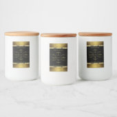 Luxe zwarte gouden Glitter-grenzen Productlabel Voedselcontainer Etiket (Flessen)
