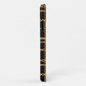 Luxe Zwarte Gouden Ketting Patroon Monogram Case-Mate iPhone Case (Achterkant/rechts)