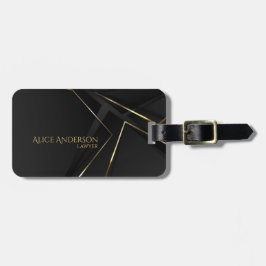 Luxe zwarte gouden lijnen Professionele advocaat Bagagelabel