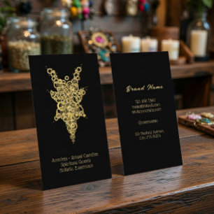 Luxe Zwarte & Gouden Mystieke Amuletten Ritueel Ka Visitekaartje