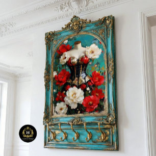 Luxe Zwarte Gouden Paspop Rode Bloemen Tissuepapier