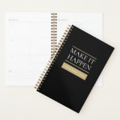 Luxe zwarte & gouden planner | Aangepaste naam & j (Display)