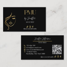 Luxe zwarte & gouden PMU-businesskaart