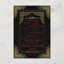 Luxe Zwarte & Gouden Trouwkaart voor Moslims Detai