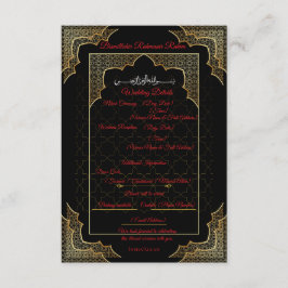 Luxe Zwarte & Gouden Trouwkaart voor Moslims Detai Informatiekaartje