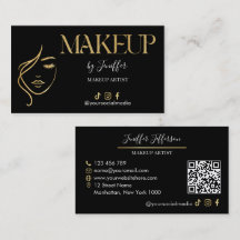 Luxe zwarte & gouden viskaart voor visagisten
