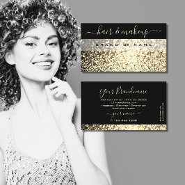 Luxe zwarte goudglitter Luxe glam Visitekaartje
