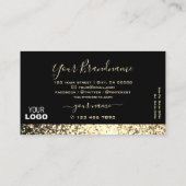 Luxe zwarte goudglitter met Logo Visitekaartje (Achterkant)
