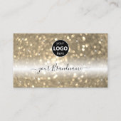 Luxe zwarte goudglitter met Logo Visitekaartje (Voorkant)