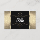 Luxe zwarte goudglitter voegt Logo  decor toe Visitekaartje (Voorkant)