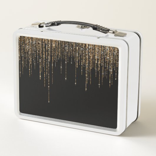 Luxe zwarte goudglitterrand (Achterkant)