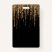 Luxe zwarte goudglitterrand badge (Achterkant)