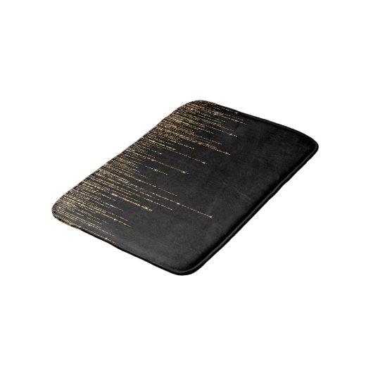 Luxe zwarte goudglitterrand badmat (Gekanteld)