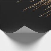 Luxe zwarte goudglitterrand cadeaupapier (Hoek)