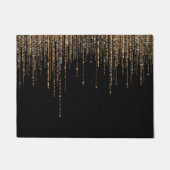 Luxe zwarte goudglitterrand deurmat (Voorkant)