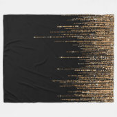 Luxe zwarte goudglitterrand fleece deken (Voorkant (Horizontaal))