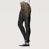 Luxe zwarte goudglitterrand leggings (Links)
