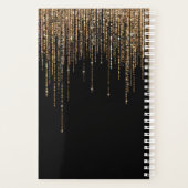 Luxe zwarte goudglitterrand planner (Achterkant)