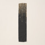 Luxe zwarte goudglitterrand sjaal<br><div class="desc">Deze glamoureuze en luxe print is het perfecte ontwerp voor de stijlvolle en trendy vrouw. Het is voorzien van een faux dunne glitter randgordijn met faux glitter-typografie boven op een eenvoudige zwarte achtergrond. Het is een elegant, chic, trendy en modern broeddesign met een Hollywood-vibe! ***BELANGRIJKE NOTA VAN HET ONTWERP: Voor...</div>