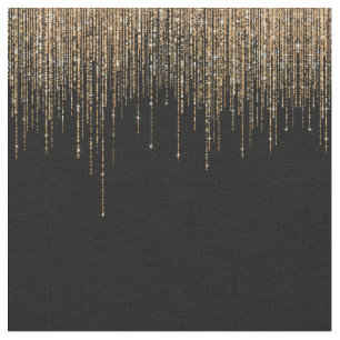 Luxe zwarte goudglitterrand stof