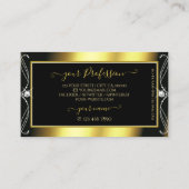 Luxe  zwarte goudhandjes met Logo Visitekaartje (Achterkant)