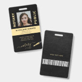 Luxe zwarte goudprofessionele notaris-ID Badge (Voor- en achterkant)