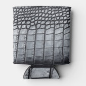 Luxe zwarte krokodil huid textuur blikjeskoeler (Voorkant)